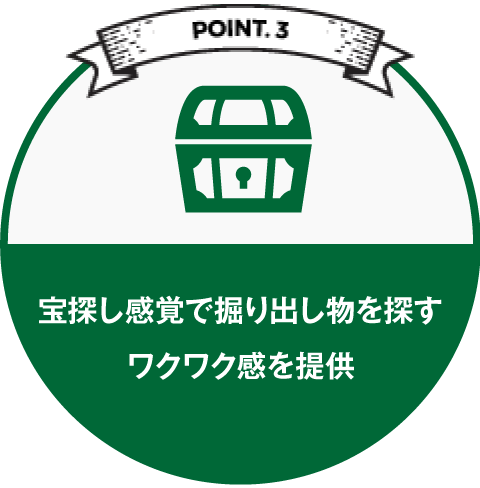 宝探し感覚で掘り出し物を探すワクワク感を提供